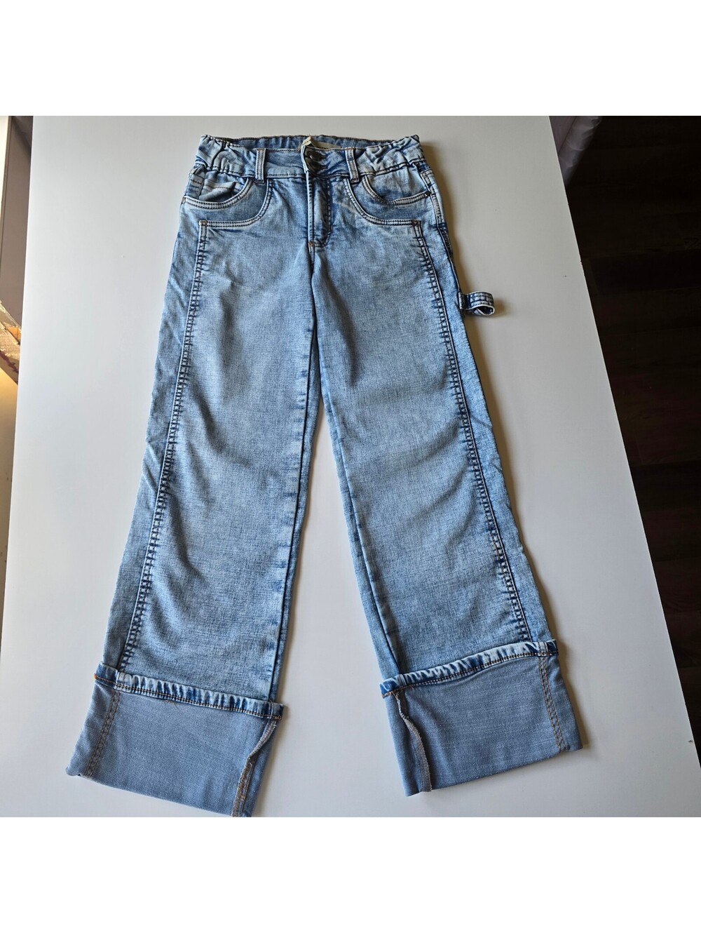 Love Trends Juniors Size 3 Denim Jeans Pink Bow Back Pocket Coquette Y2K